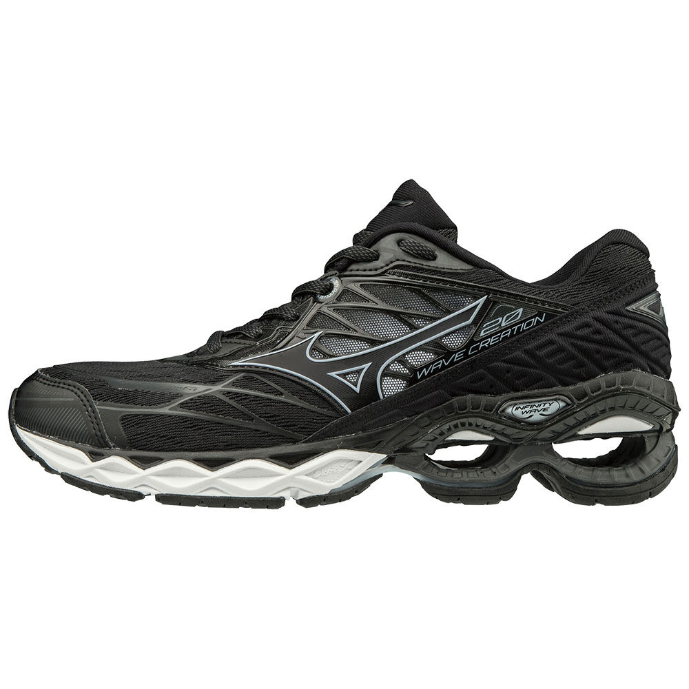 Mizuno WAVE CREATION 20 - Bayan Koşu Ayakkabısı - Siyah/Mavi Türkiye (EMLATS-528)